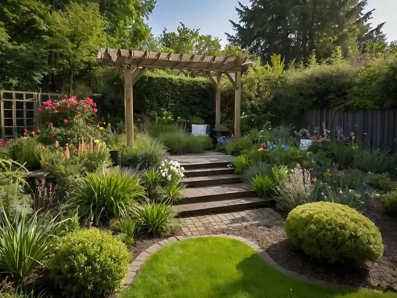 Sierbestrating in een prachtige tuin